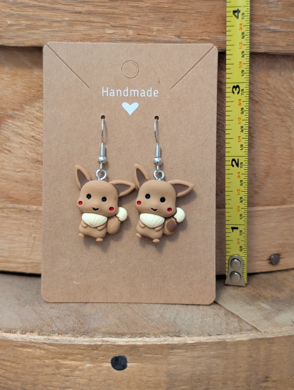 Anime Pokemon Eevee Earrings NEW